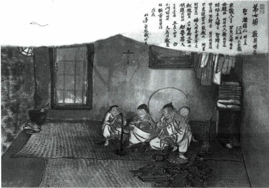 성물을 만들어 생계를 유지했던 권득인 베드로(탁희성 작).