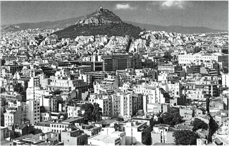 그리스의 수도 아테네 전경 .