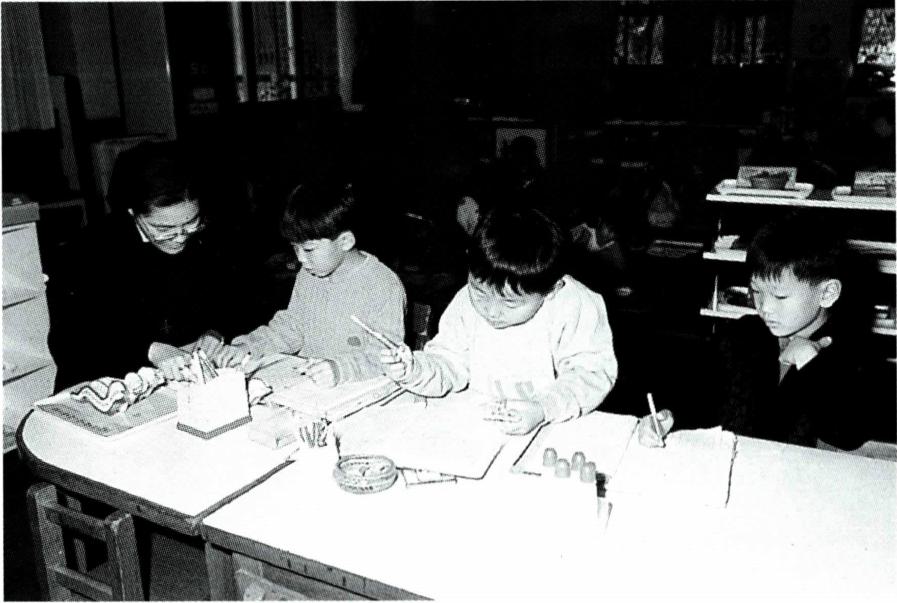 상지 유치원 수업 모습.