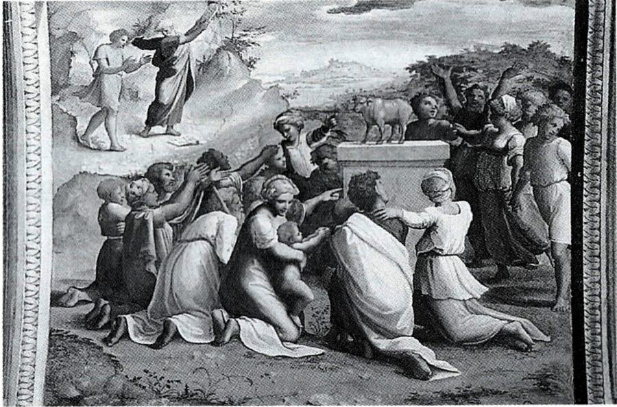 금송아지를 숭배하는 이스라엘.