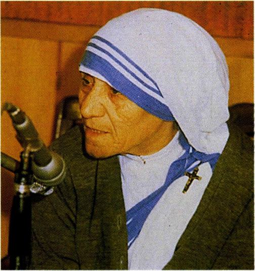 캘커타의 데레사 수녀.