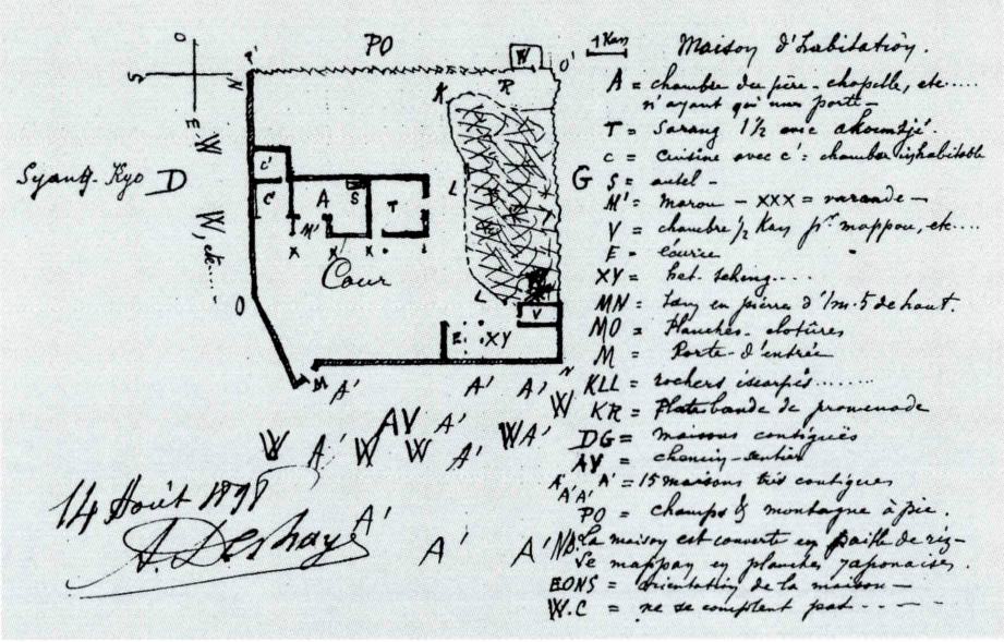 데예 신부가 뮈텔 주교에게 보고한 목포 본당 사제관 계획도.