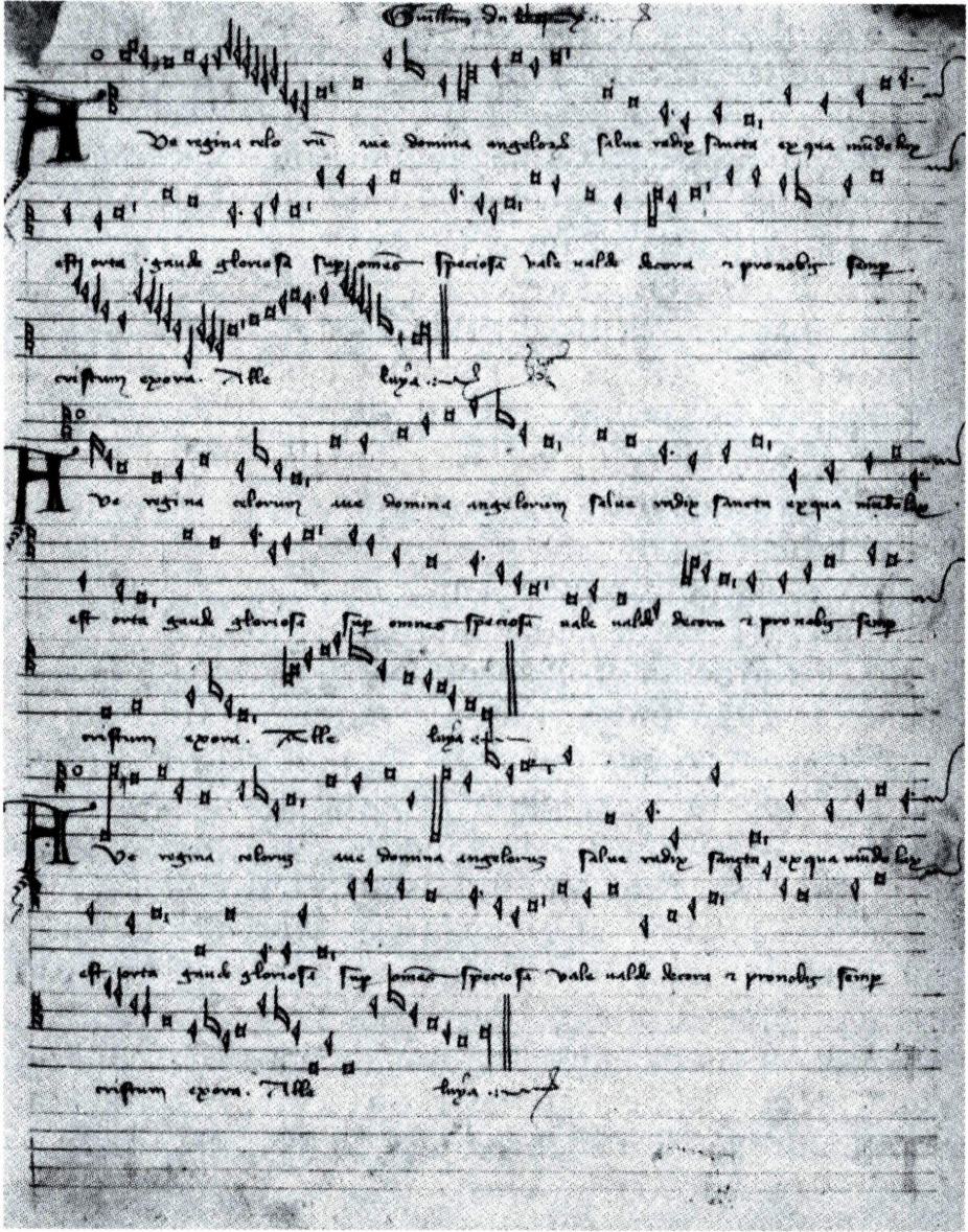 뒤페이의 <천상의 여왕께> 악보.