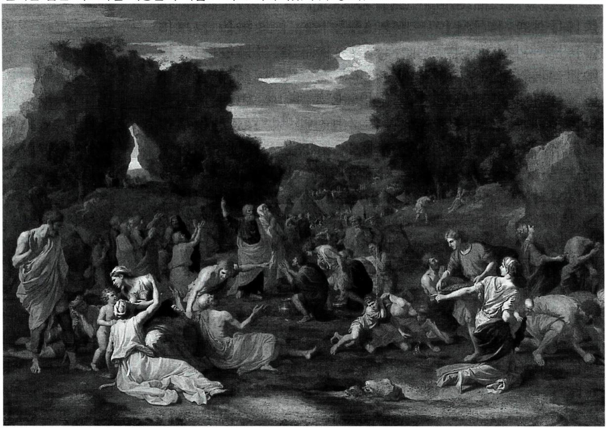 만나를 줍는 이스라엘 백성들의 마음도 서로 각각이었다(푸생 작).