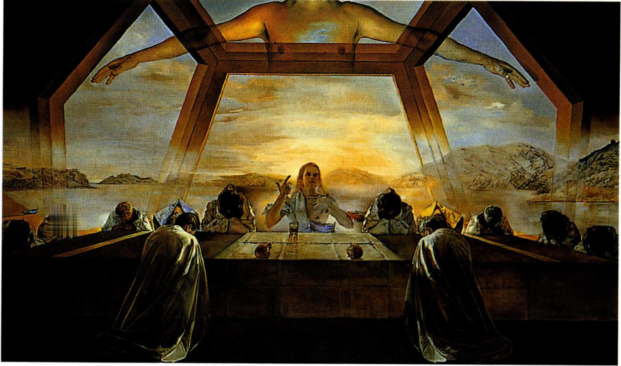 미사는 예수의 최후 만찬에 그 근거를 두고 있다(1955년, 달리 작).