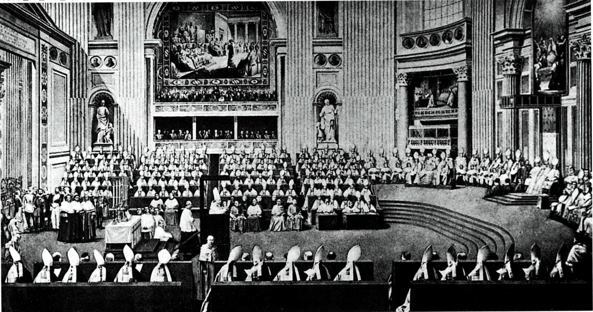 1870년 7월 18일의 제1차 바티칸 공의회 폐막식 광경.