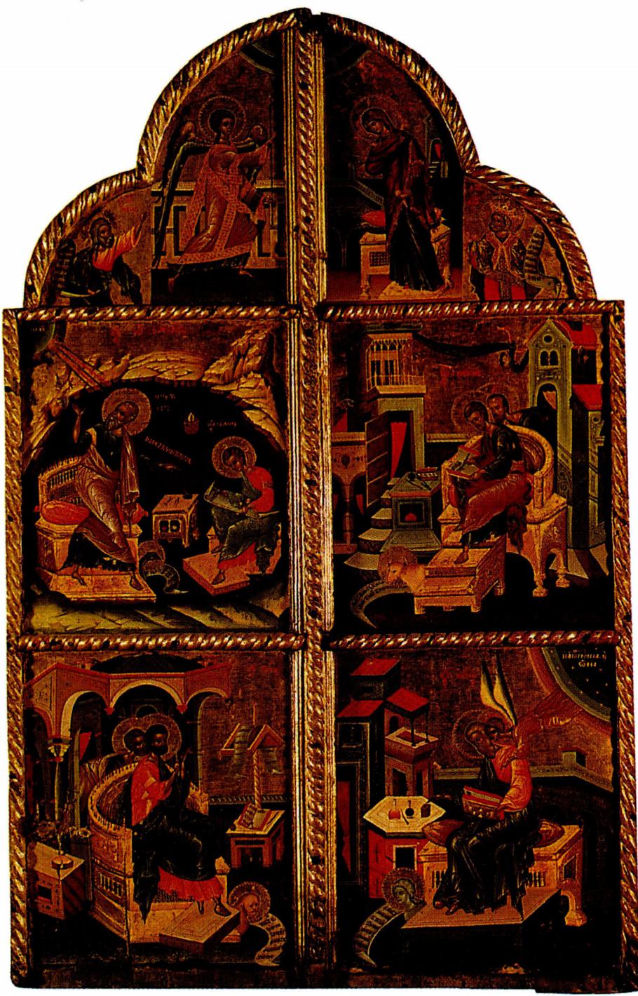 예수에 관한 전승들을 모아 각자 복음서를 쓰는 복음사가들.