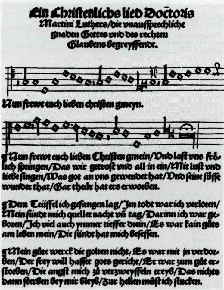 1524년에 펴낸 복음주의 교회 찬송가.