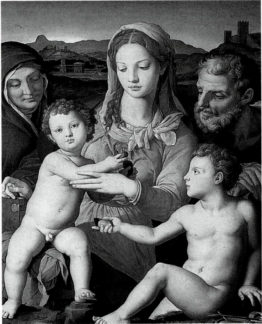 <이새의 그루터기>(왼쪽)와 <세례자 성 요한과 성녀 안나와 함께 있는 성가정>