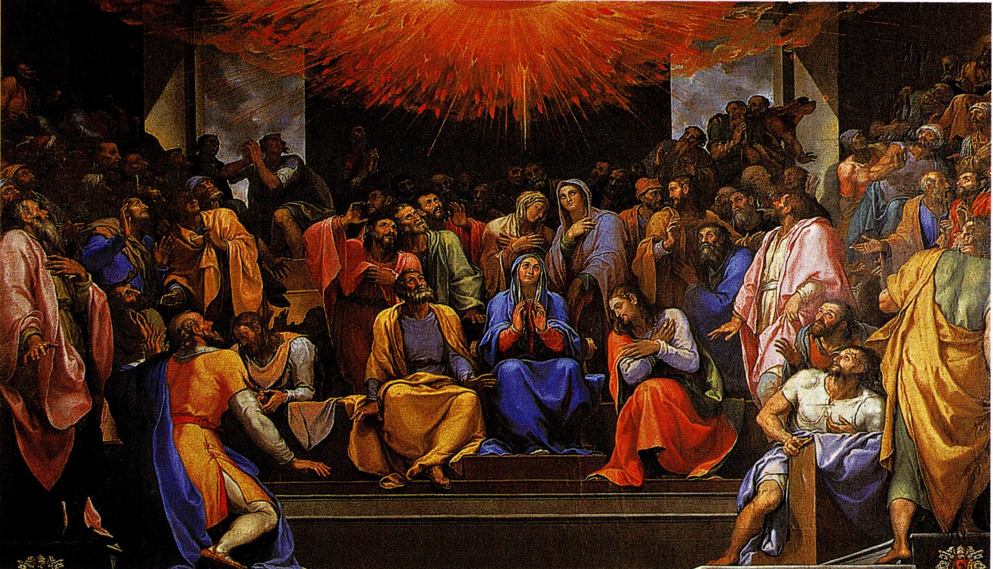 예수는 승천한 후 약속한 대로 성령을 보내 주었고, 오순절날 함께 모여 기도하던 사람들은 모두 성령을 가득히 받았다.