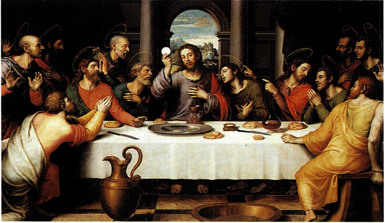 성체성사를 일컫는 '주의 만찬' 은 예수가 수난 전날 밤 제자들과 함께 거행한 최후의 만찬과 관련되어 있다.