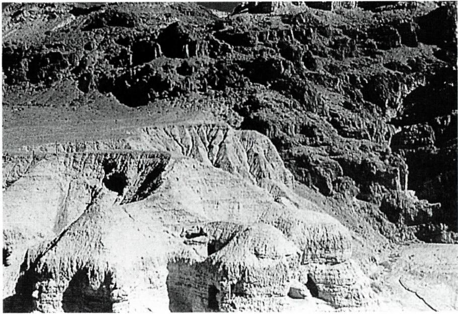 종교 공동체인 쿰란 동굴과 불교의 선원.