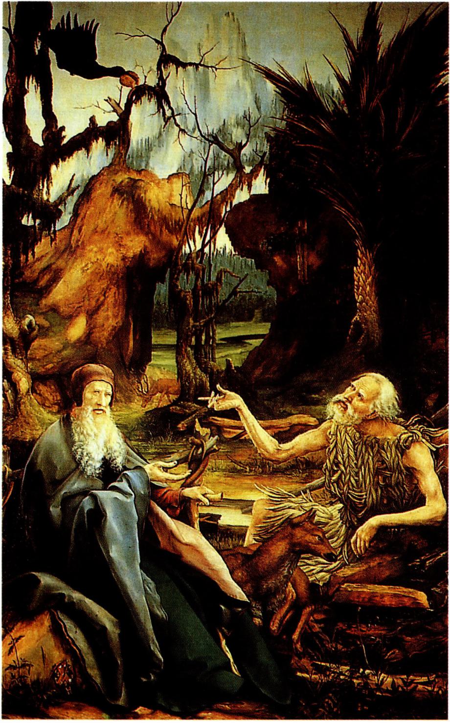 첫 은수자인 이집트 출신의 성 바오로와 은수자 중 가장 유명한 성 안토니오.