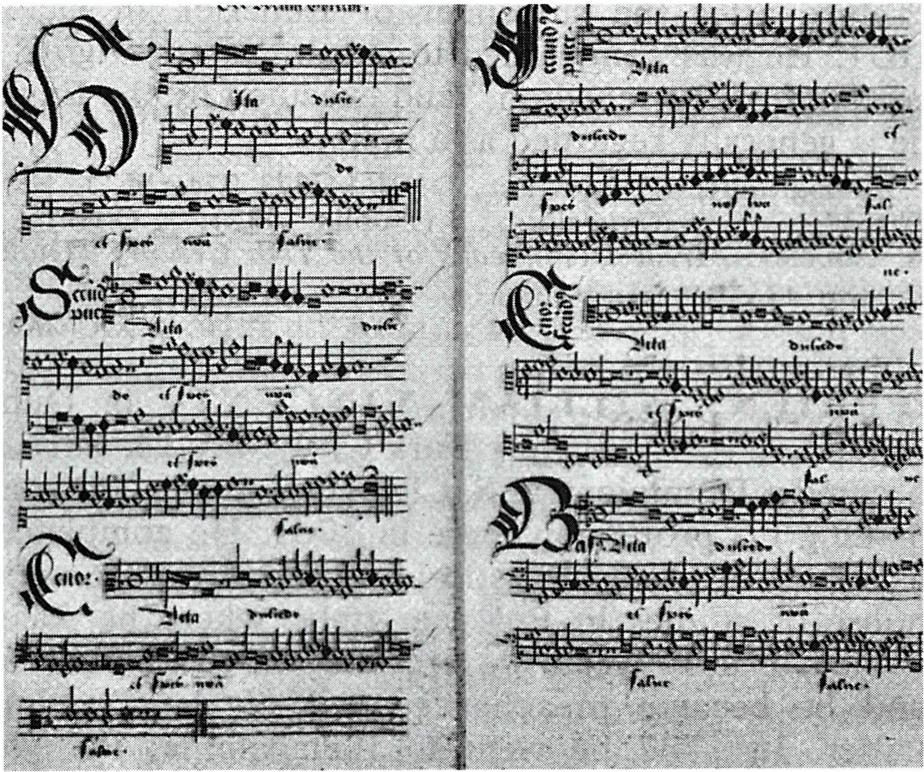 오브레흐트의 16세기 악보.