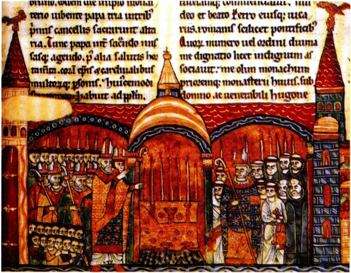 클뤼니 수도원을 방문한 교황 우르바노 2세.