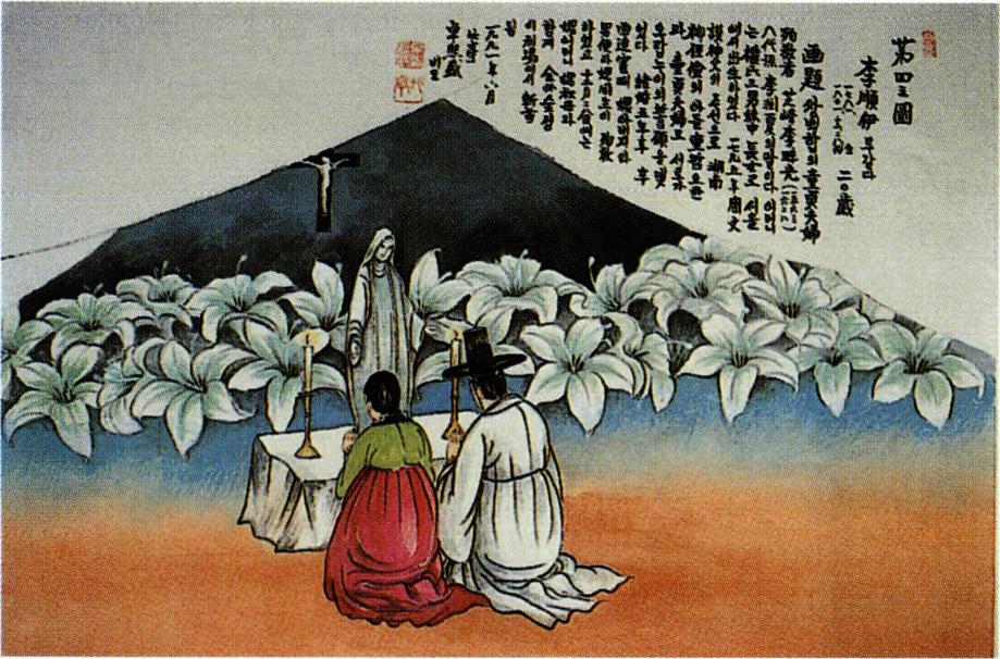 유중철 요한과 동정 부부였던 이순이 루갈다(탁희성 작).