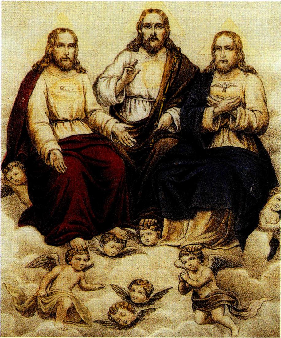 세 개의 위격을 가진 삼위 일체의 하느님.