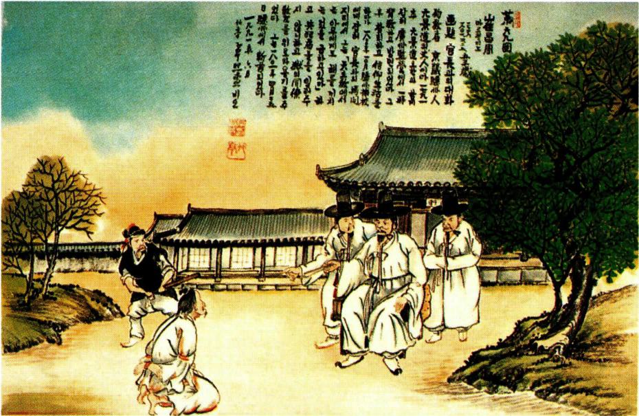 동료 신자들의 밀고를 단호히 거부하는 최창주 마르젤리노(탁희성 작)