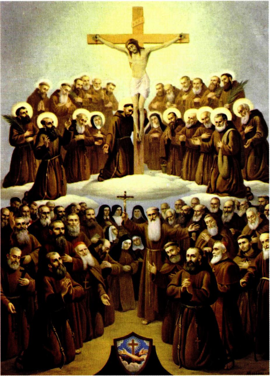 프란치스코 성인과 카푸친 작은 형제회 회원들.