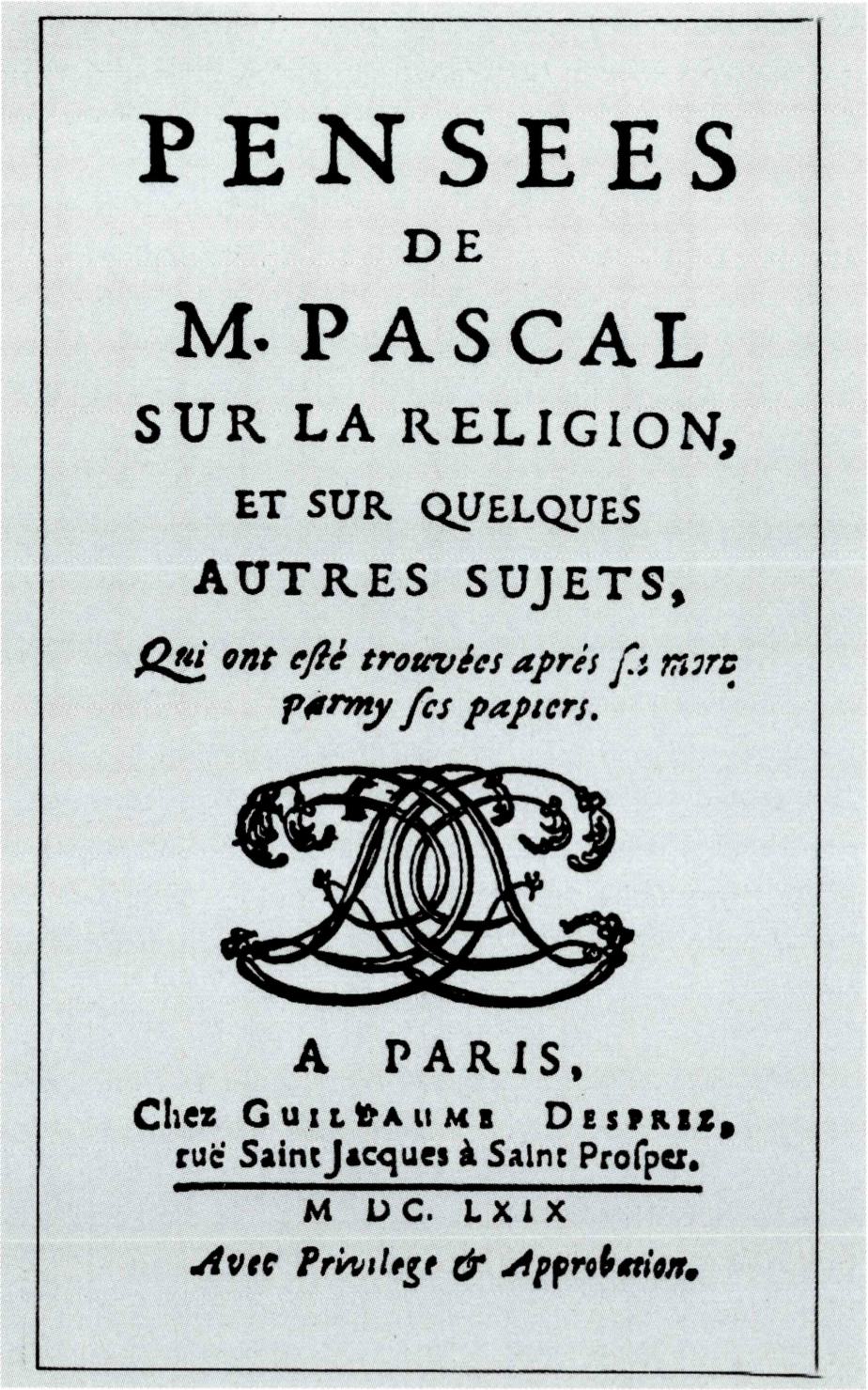 《팡세》의 원본 표지.