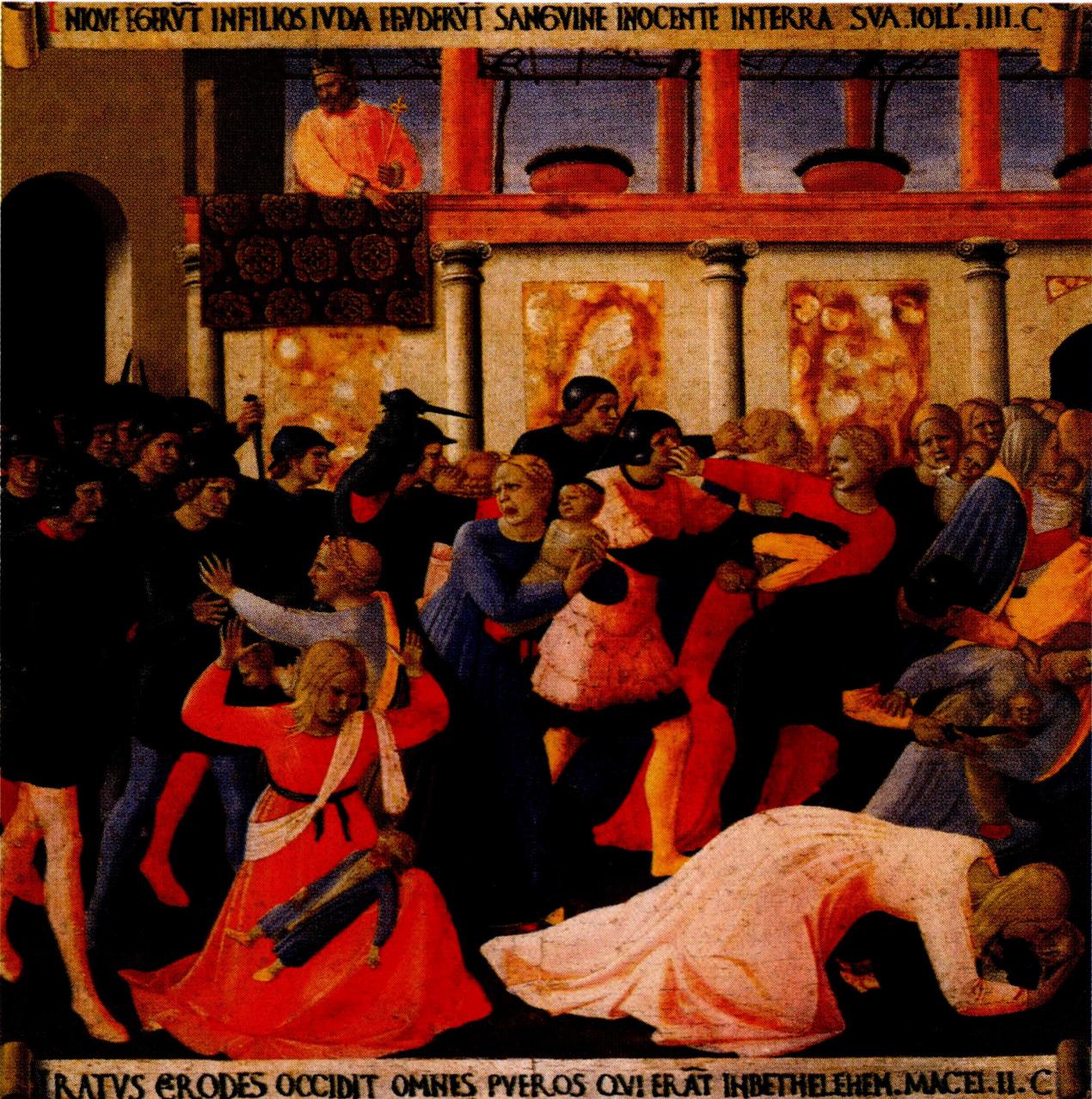 예수의 탄생을 두려워한 헤로데가 일으킨, 무죄한 어린이들의 순교(프라 안젤리코 작) .